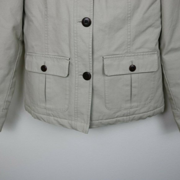 LL Bean Womens Coat Long Sleeve Cotton Pockets - Picture 4 of 5